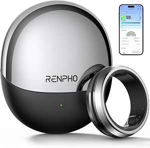 RENPHO Lynx Smart Ring-All Day Sleep & Activity Tracking, Includes Charging Case, Gift