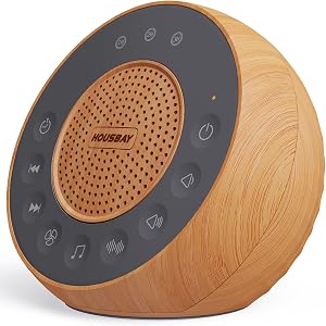 Housbay White Noise Machine with 31 Soothing Sounds, 5W Loud Stereo Sound, Auto-Off Timer,