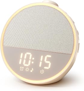 Narelu Sound Machine - Alarm Clock White Noise Sound Machine for Sleep, Night Light, 30 So